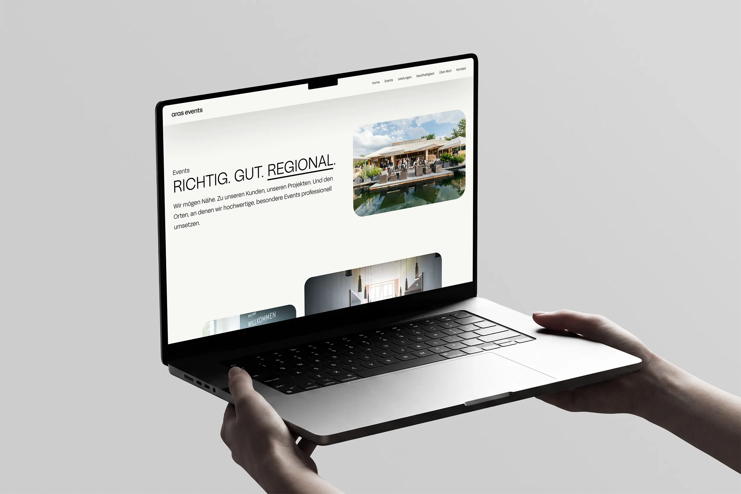 aras.events – Webdesign-Mockup, Identität